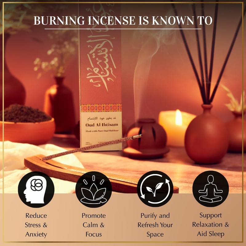 Oud al Ibtisam Incense Sticks by Dukhni |90 floral agarwood