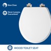 Mayfair Bennett Toilet Seat with Brushed Nickel Hinges, Slow Close