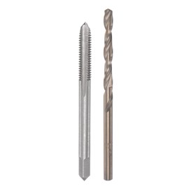 sourcing map Tap & Bit Sets, 8#-32 UNC 2B Straight Flute Machine Thread Milling Tap, 3.3mm M35 Cobalt High Speed Steel (HSS-CO) Twist Drill Bit