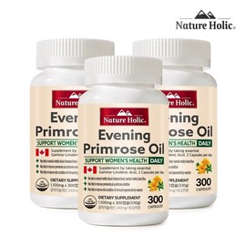 Nature Holic Canada Gamma Linolenic Acid Evening Primrose Oil 3 Bottles 900 Capsules / 네이처홀릭 캐나다 감마리놀렌산 달맞이꽃종자유 3병 900캡슐