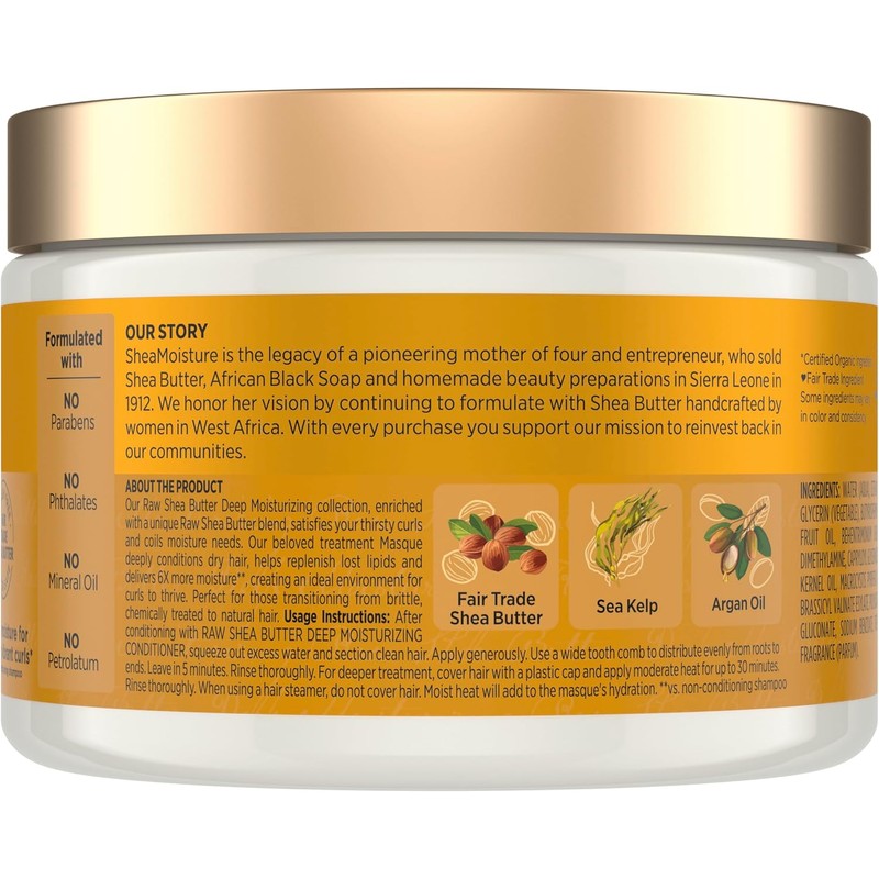 SheaMoisture Raw Shea Butter Deep Treatment Masque Hair Treatment, 12