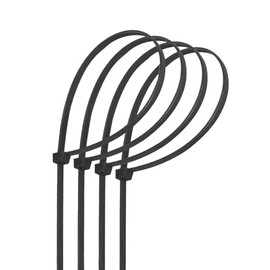 Kabelbinder aus Nylon, 3,6 x 250 mm, schwarz, 40 Stück, ideal für Bündelung von Kabeln und Befestigungen in Heimwerker- und Bastelprojekten.