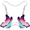 Bonsny Drop Dangle Floral Butterfly Earrings Fashion Insect Jewelry For Women Gift (Purple)