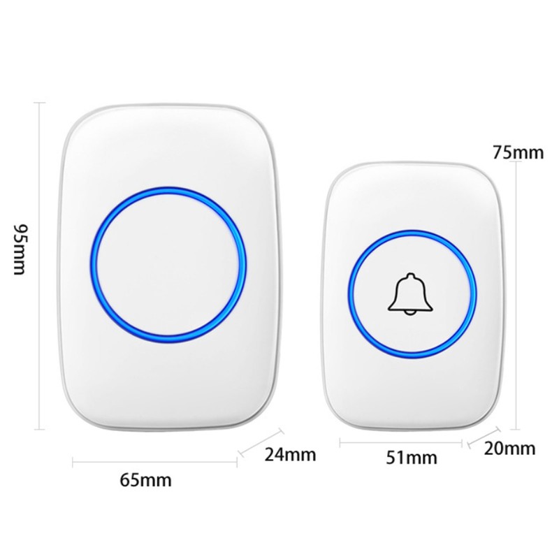 Wireless Doorbell Receiver Transmitter Battery Powered Simple Outside Waterproof Intelligent