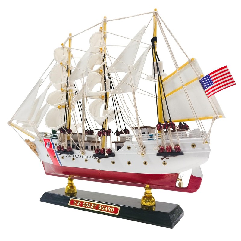SAILINGSTORY Wooden Model Ship US Coast Guard Eagle Barque Ship