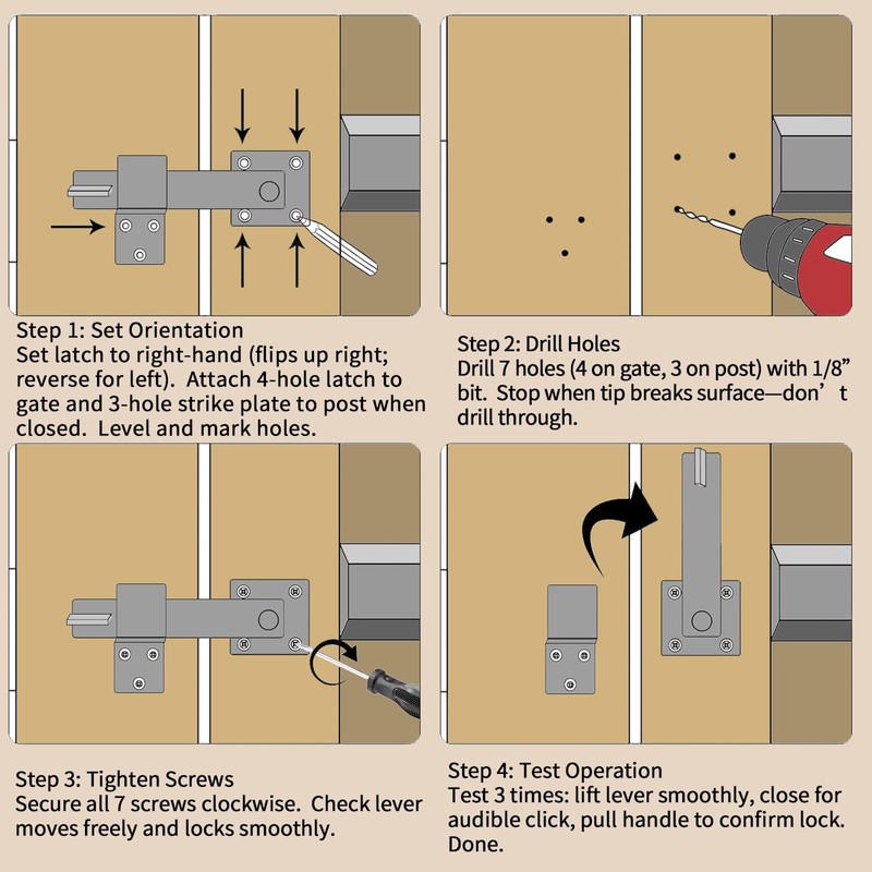 MCSDFN 6" Barn Door Flip Latch Lock Heavy Duty Gate