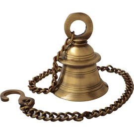 eSplanade - Brass Hanging Bell with Chain | Brass Hanging Bell Ghanti | Home Decor | Door Decor | Pooja Accessories