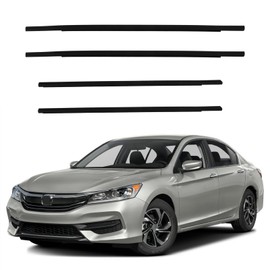 LUJUNTEC 4PCS Automotive Weatherstrip Window Seal Replacement for 2016-2021 For Honda For Civic 4 Door Sedan - 72450-TEA-T01 72410-TEA-T01 72950-TEA-T01 72910-TEA-T01 - Black Window Molding Trim