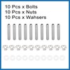 A ABSOPRO 10pcs Stainless Steel Exhaust Manifold Bolt Stud Hardware