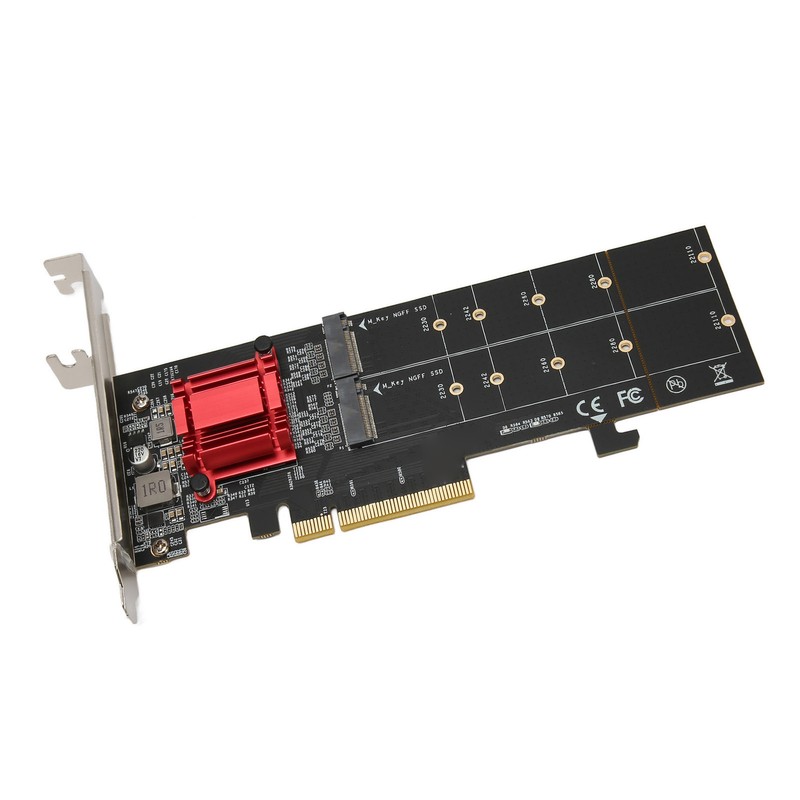 Dual M.2 PCIe NVMe Adapter with PCIe Bifurcation Function SSD