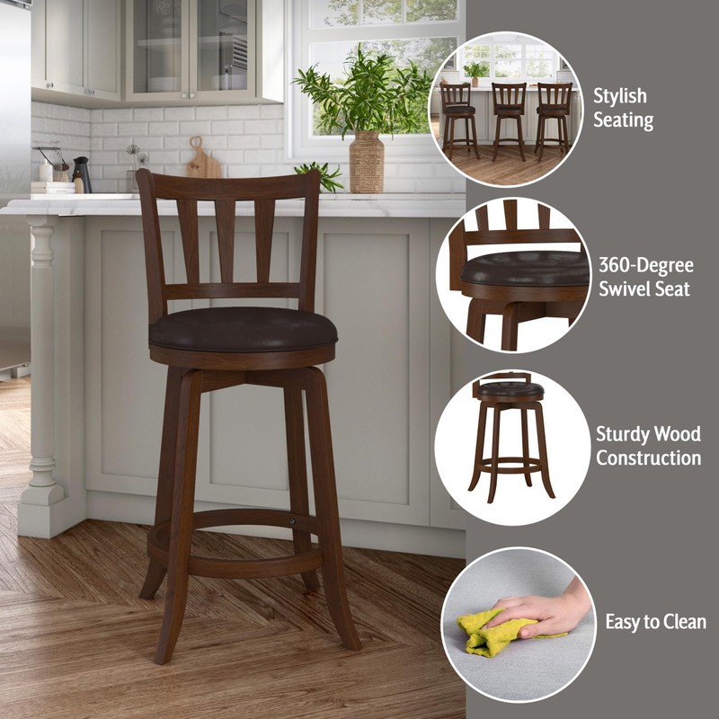 Hillsdale Presque Isle Swivel Stool, Counter Height, Cherry
