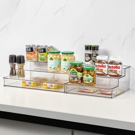 vacane Premium 3 Tiered Shelf Spice Organizer for Cabinet, Spice Shelf and Jar Organizers Make Up Organization Great for Pantry, Bathroom, Kitchen, Office - 2 Pack