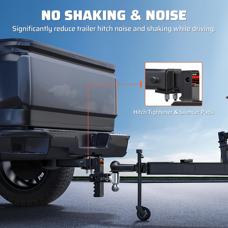 Ehaho Adjustable Trailer Hitch for 2.5-Inch Receiver, Heavy Duty Aluminum