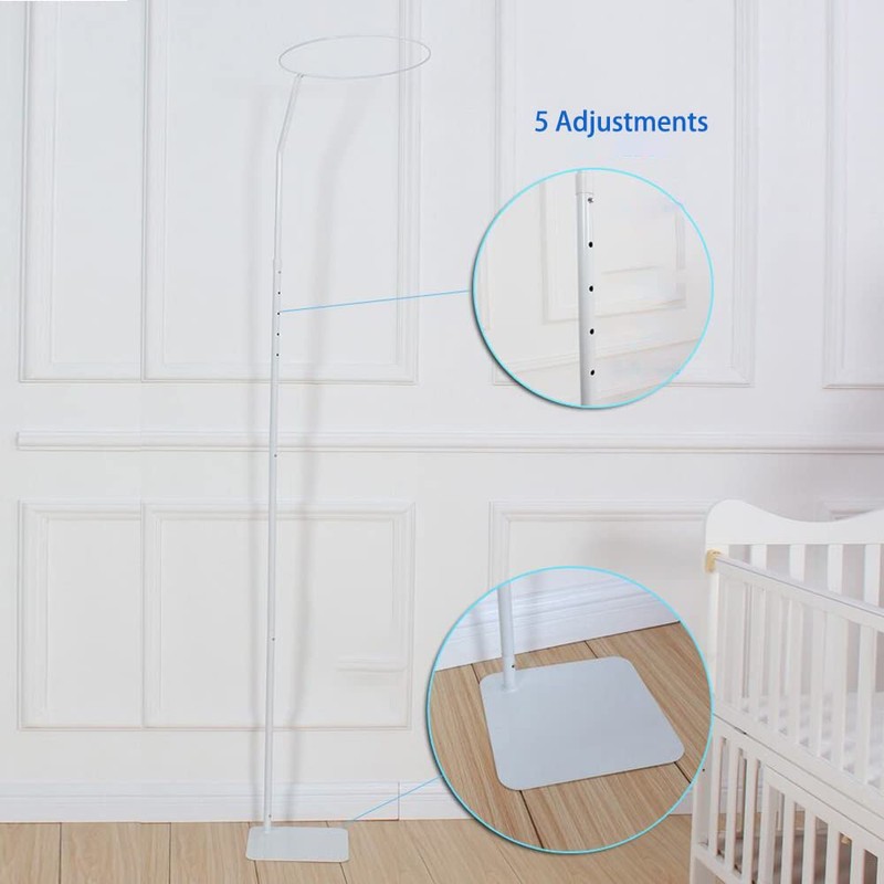 Vilemoon Mosquito Net Stand Adjustable Crib Canopy Holder Mosquito Net