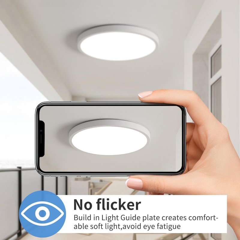 Mikeru 2pack White Ceiling Light, 30cm Contemporary Ceiling Lights 4000k