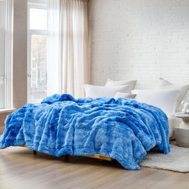 Coma Inducer Snowball Chunky Bunny Queen Blanket - Cloudy Day Blue