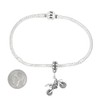 LGU Sterling Silver Oxidized 3D Dirt Bike Dangle Bead Charm