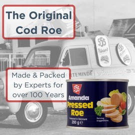 Amanda Amanda 555: Tinned Cod Roe | The Original Cod Roe | High in Protein Omega 3 Vitamin D & B12 | MSC Certified, Sustainable, and Delicious | Perfect for Home or Fish & Chip Shops (3 x 200g)