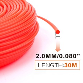 Savior Strimmer Line 2.0mm x 30m Round Nylon Strimmer Wire 2mm Grass Strimmer Cord String Trimmer Line for Park Garden Field Lawn (2mm x 30m Round, Orange)