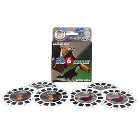 WARM FUZZY Viewfinder Reels for Kids & Adults, Classic Toys, 3D Reel, Retro Toys, Contains 6 Slides with 42 High Definition 3D Images of Birds of Prey and Exotic Birds