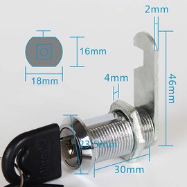 TOP-VIGOR 4Pcs 30mm Security Cam Lock, Cabinet Drawer Security Mailbox Locks with 8 Keys for Cupboard, Drawer, Wardrobe, Letter Box and Toolbox, Keyed Different