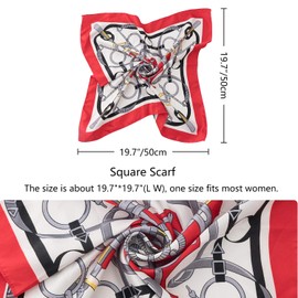 16 Pack Women's Satin Neck Square Scarf Mixed Designs Bandana Hand Head Hair Scarfs Handbag Wraps for Ladies Stewardess Multiuse (50 * 50cm)