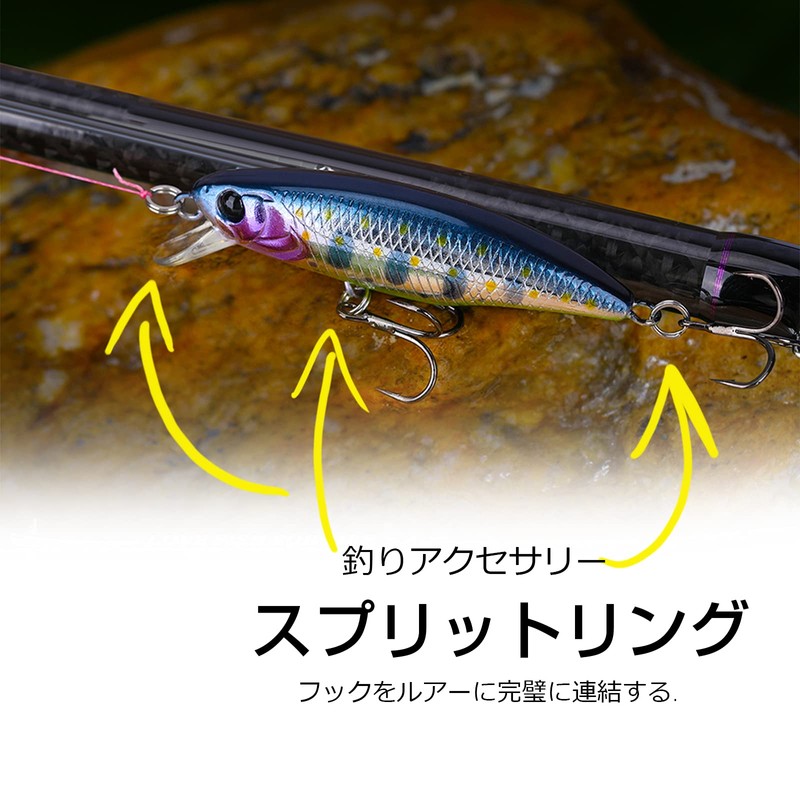 QISHUO Stainless Steel Lures Fishing Split Ring for Jigging Lure