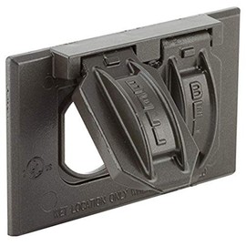 Hubbell-Raco 5180-2 2-Hole Weatherproof Device Cover, 4-9/16 in L X 2-13/16 in W X 1 in T, Bronze