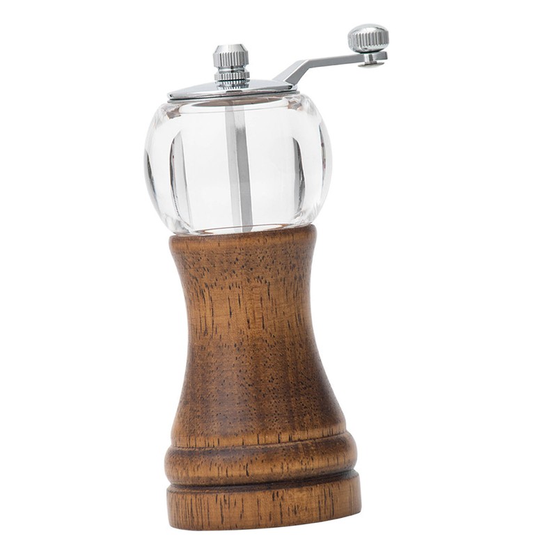 Hand Spice Grinder Peper Mill Vintage Adjustable Coarseness Wood Acrylic