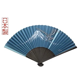 Kyoto Fan, Men's, Men's, Kyoto, Japanese Fan, Japanese Style Accessories, Craftsmanship, Mt. Fuji Hawk, Nasubi, For Yourself, Gift, Gift, Blue, Black, White, Blue Green