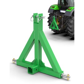 3 Point 2" Trailer Hitch Receiver Heavy Duty Adapter for Category 1 Tractors, Farm Equipment and Standard Trailers, Compact Sub-Compact Tractor Trailer Hitch Attachments for BX Kubota Green