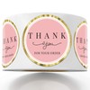 500 Chic Pink Thank You Stickers - 1.4 Inch Roll