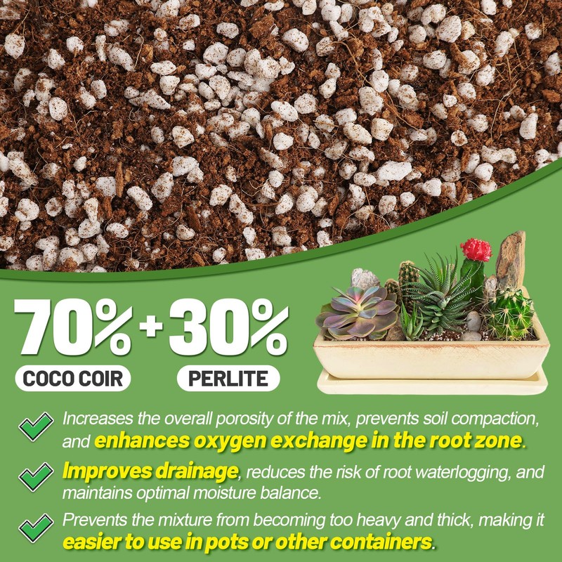 Coco Coir Perlite Mix - Retain Moisture, Improve Drainage &