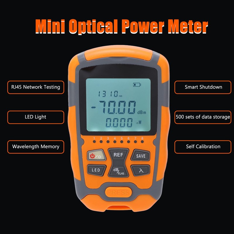 Portable Optical Multimeter, Mini Optical Fiber Power Meter with LED