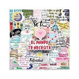 Spanish Motivational Stickers 50 Pcs Waterproof Inspirational Quotes Sticker for Water Bottle Skateboard Luggage Laptop Bumper Scrapbook Car,Vinyl Funny Positive Decals for Students Teachers