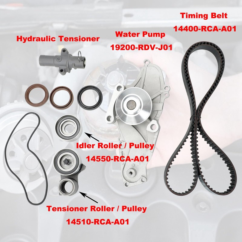 smileracing TCKWP329 Engine Timing Belt Kit with Water Pump, Compatible