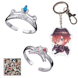 XHBTS Rings and Keychain 50 pcs Stickers Couple Cosplay Nakajima Atsushi Ring Finger Accessories