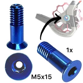 F26 Titan M5 x 15 mm Bicycle MTB / Road Bike Rear Derailleur Shift Wheels Tuning Hollow SL Screw (Blue)
