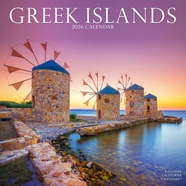 Greek Islands Calendar 2026 | 12 Month Wall Calendar | Avonside Publishing | Plastic Free Packaging