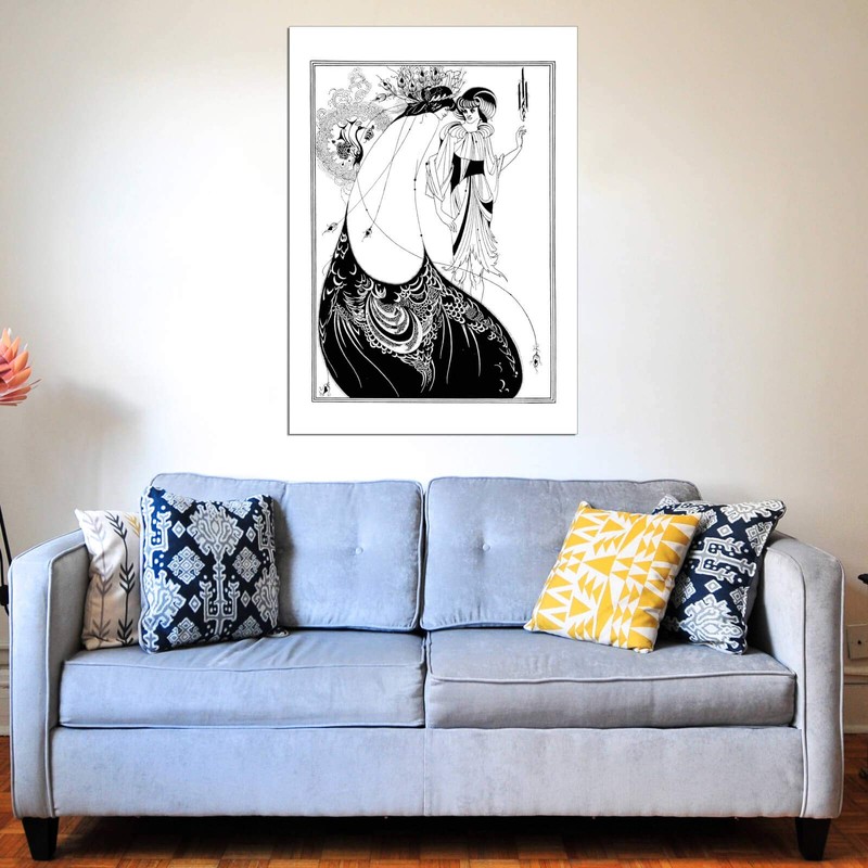 Spiffing Prints Oscar Wilde Aubrey Beardsley - Peacock Skirt Illustration