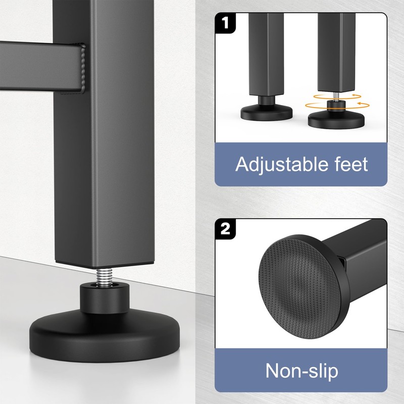 WALMANN Heavy Duty Adjustable Height Workbench 47.75" x 23.25", Rubber