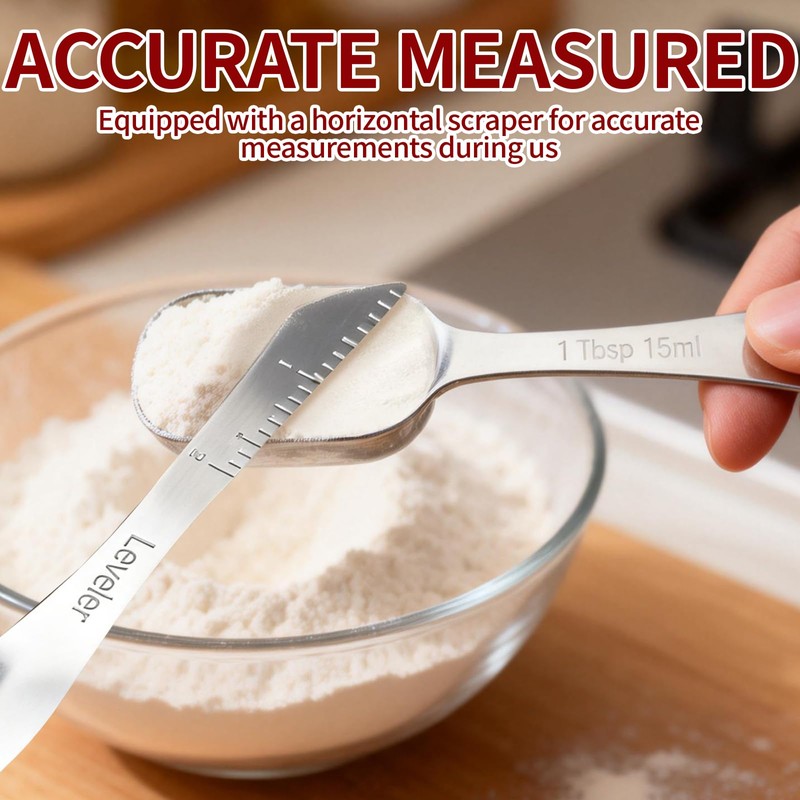 Icetop 8 Pcs Measuring Spoons Stainless Steel for Cooking