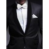 Tieworld Men's Formal Tuxedo Banded Pre-Tied Bow Tie Set, Blanco