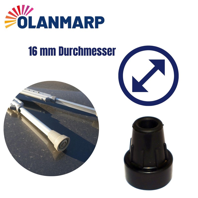 Ossenberg Crutch Capsule 16 mm Black + 1 Piece Olanmarp