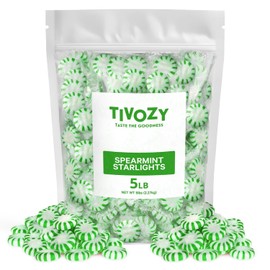 Starlight Spearmint Individually Wrapped Candy, 5 Pound Bulk Pack, Sweets for On the Go Refreshment, Starlight Mints Bulk Candy.