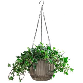 Melphoe 1 Pack Self Watering Hanging Planters Indoor Flower Pots, 8.3 Inch Outdoor Hanging Plant Pot Basket, Plant Hanger with 3Hooks Drainage Holes for Garden Home