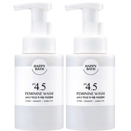 Happy Bath PH 4.5 Mildly Acidic Mugwort Bubble Feminine Wash, 250ml, 2 packs / 해피바스 PH4.5 약산성 쑥 버블 여성청결제, 250ml, 2개
