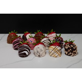 Deluxe Set of Fake Chocolate Dipped Strawberries (set of 12)