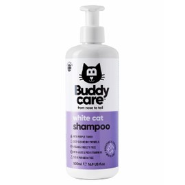 White Cat Shampoo by Buddycare - Brightening and Whitening Shampoo for Cats - Deep Cleansing, Fresh Scented - with Aloe Vera and Pro-Vitamin B5(16.90oz)