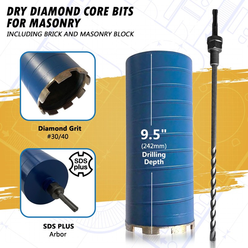 4-1/4" Diamond Dry Core Bit for Brick and Block with